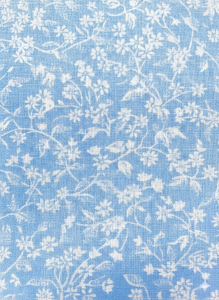  Baumwolle mit Blumenmuster hellblau